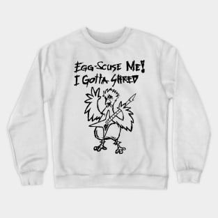 Heavy Metal Band Guitarist Chicken Guitar Playing Chick Gift Crewneck Sweatshirt